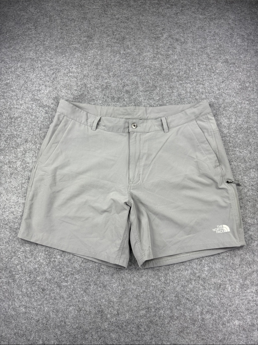 The North Face Men’s Light Gray Flat Front Shorts
